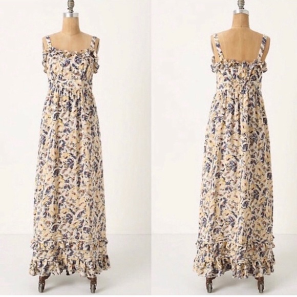 Anthropologie Dresses & Skirts - Anthropologie Moulinette Soeurs Hydrangea Maxi Dress 100% Silk